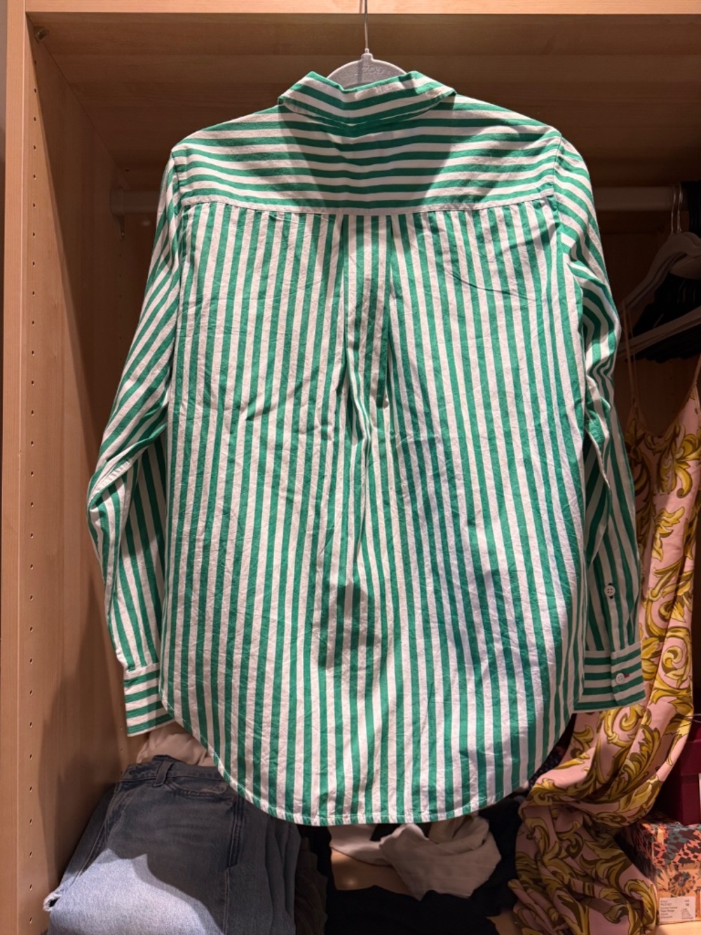 Claire V Green and White Striped Button Down Shirt - Picture 11 of 13